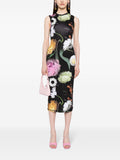 Stine Goya Black Multicoloured Floral Print Sleeveless Midi Dress 1