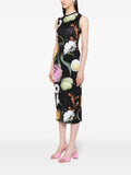 Stine Goya Black Multicoloured Floral Print Sleeveless Midi Dress 2