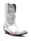 Golden Goose Silver Distressed Cowboy Boots 1