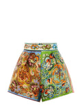 Alemais Multicoloured Printed Satin Shorts