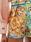 Alemais Multicoloured Printed Satin Shorts 3