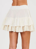 M.A.B.E White Embroidered Tiered Mini Skirt 2