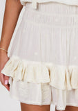 M.A.B.E White Embroidered V-neck Tiered Mini Dress 4