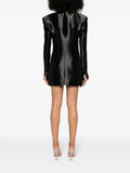 Rotate Black Satin Rhinestone Embellished Mini Blazer Dress 3