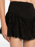 Charo Ruiz Ibiza Black Embroidered Mini Skirt 4