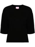 Crush Black Short Sleeve Knitted Top