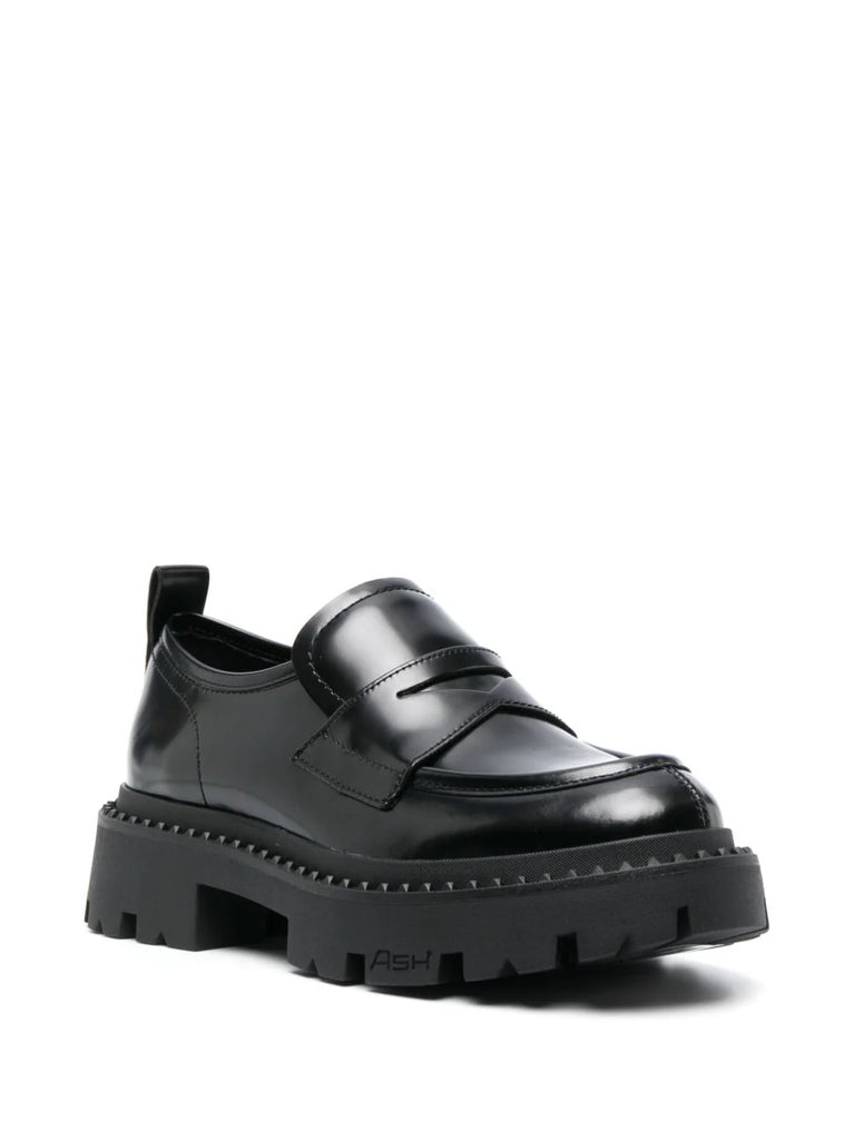 Ash Black Gold Stud Chunky Loafers 3