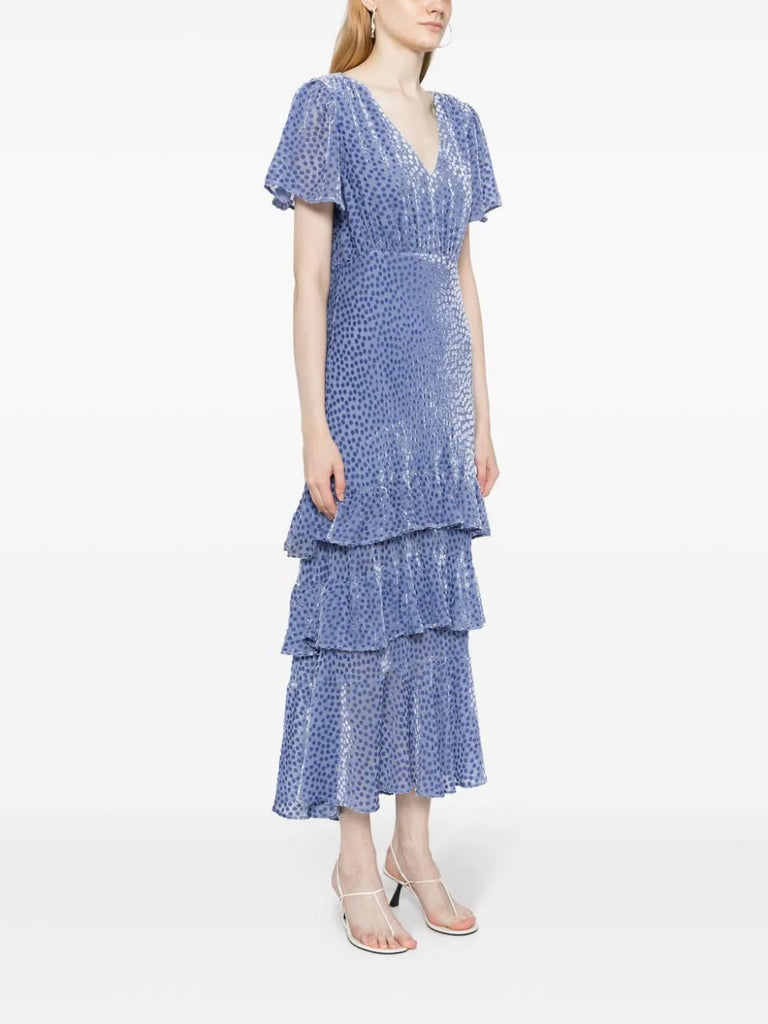 'Gilly' Velvet Spot Midi Dress