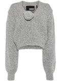 Grey 'Heavy Knit Cropped Cardigan'