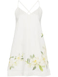 Zimmermann White Floral V-neck Mini Dress