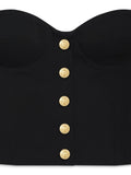 Anine Bing Black Gold Buttoned Corset Top 3