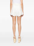 Zimmermann White Belted Embroidered Shorts 3