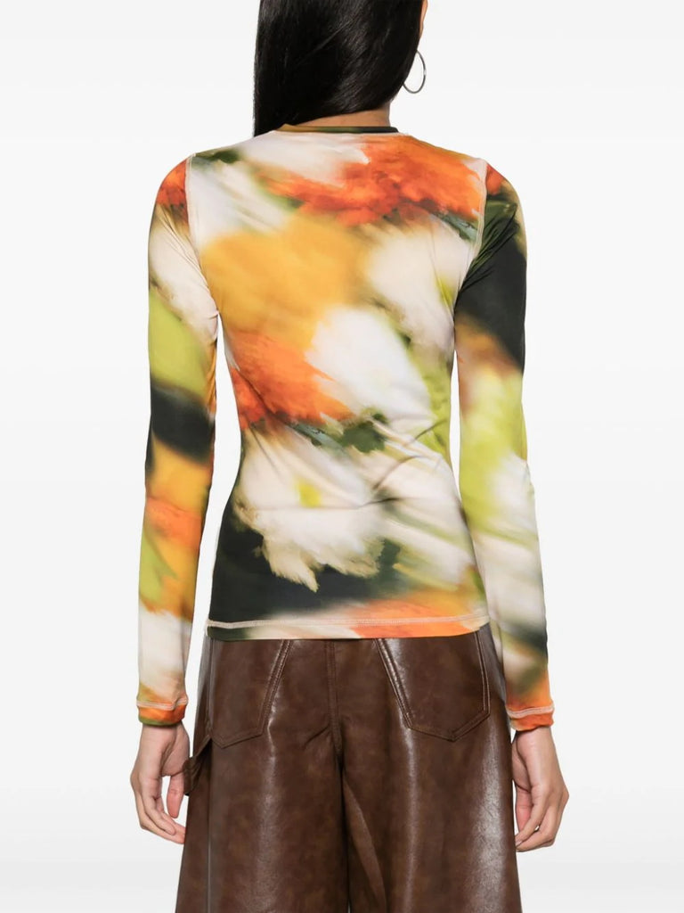 Stine Goya Multicoloured Abstract Floral Print Long Sleeve Top 3