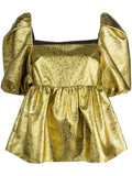 Stine Goya Gold Short Puffed Sleeve Top