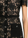 Self-Portrait Black V-neck Short Sleeved Lace Mini Dress 4