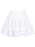 Charo Ruiz Ibiza White Embroidered Floral Lace Mini Skirt