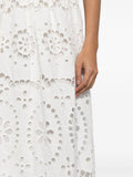 Zimmermann White Embroidered Midi Skirt 4