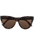 Le Specs Thick Brown Tortoiseshell Cat Eye Sunglasses