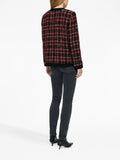 Anine Bing Black Red Checked Knit Jacket 2