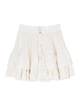M.A.B.E White Embroidered Tiered Mini Skirt
