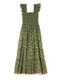 Khaki 'Vivi' Shirred Maxi Dress