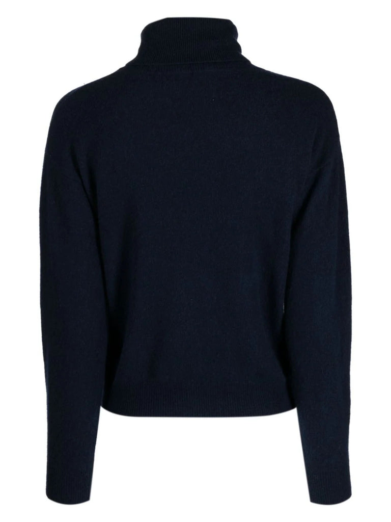 Crush Navy Knitted Roll Neck Sweater 1