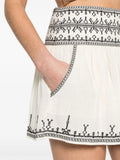 Marant Etoile White Black Embroidered Mini Skirt 4