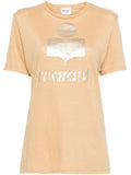 Marant Etoile Beige Gold Logo T-Shirt