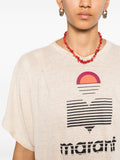 Marant Etoile Beige Sunset Logo T-shirt 4