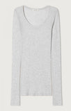 American Vintage Grey Sheer Long Sleeve Top