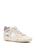 Golden Goose White Silver Purple Mid Top Mesh Trainers 1