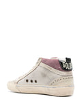 Golden Goose White Silver Purple Mid Top Mesh Trainers 2