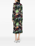 Stine Goya Black Multicoloured Glitter Print Satin Shirt Midi Dress 3