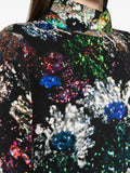 Stine Goya Black Multicoloured Glitter Print Satin Shirt Midi Dress 4