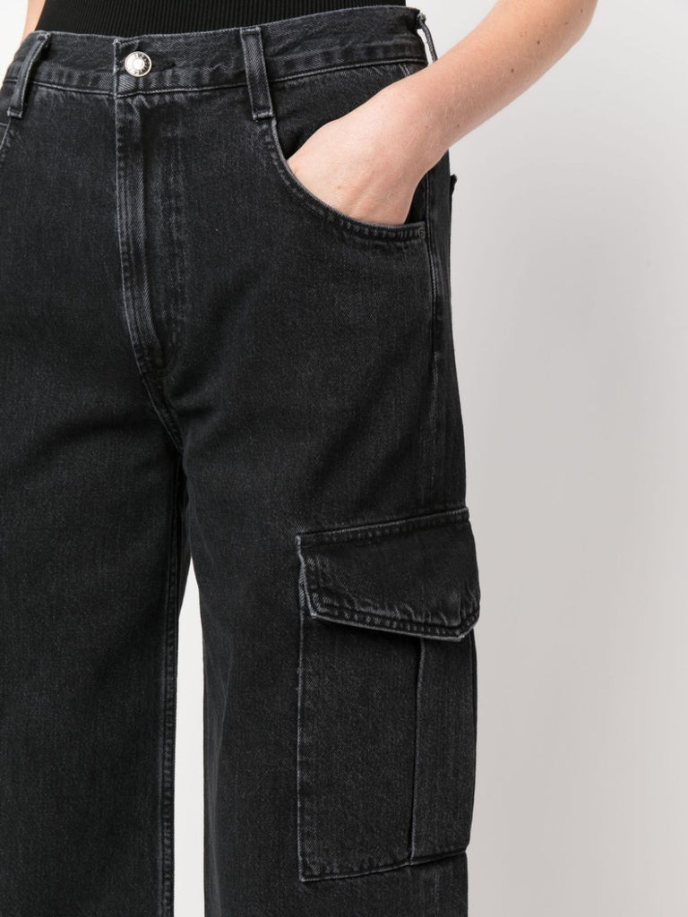 Agolde Black Flap Pocket Leg Cargo Jeans 4