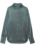 Anine Bing Green Silk Shirt