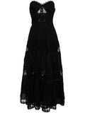 Charo Ruiz Ibiza Black Sleeveless Lace Embroidered Maxi Dress