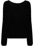 Crush Black Reversible V-neck Knit Sweater