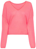 Crush Thin Pink V-neck Knit Sweater