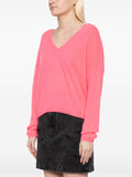 Crush Thin Pink V-neck Knit Sweater 2