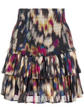 Marant Etoile Multicoloured Abstract Print Tiered Mini Skirt