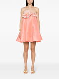 Zimmermann Peach 3D Floral Applique Flared Mini Dress 1