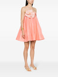 Zimmermann Peach 3D Floral Applique Flared Mini Dress 2