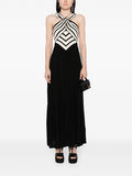 Zimmermann Black White Striped Halterneck Maxi Dress 1