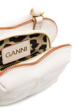 Ganni White Butterfly Logo Shoulder Bag 4