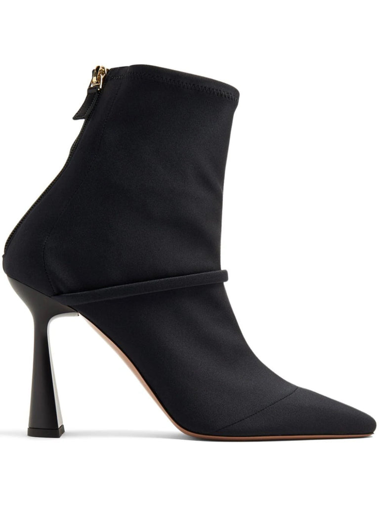 Malone Souliers Black Curved Heel Sock Boots
