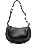 Isabel Marant Black Gold Studded Moon Shape Shoulder Bag