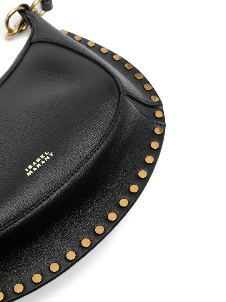 Isabel Marant Black Gold Studded Moon Shape Shoulder Bag 3