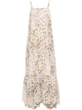Rotate Beige Leopard Sleeveless Maxi Dress