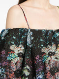 Stine Goya Black Multicoloured Glitter Print Off The Shoulder Midi Dress 4